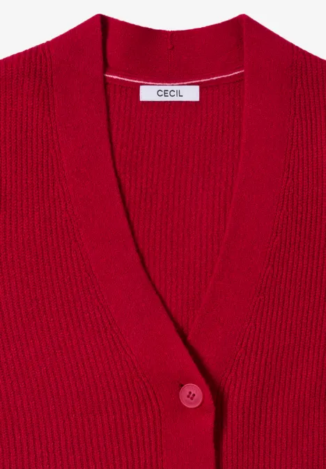 Cardigan mit Strukturdetail beaujolais red