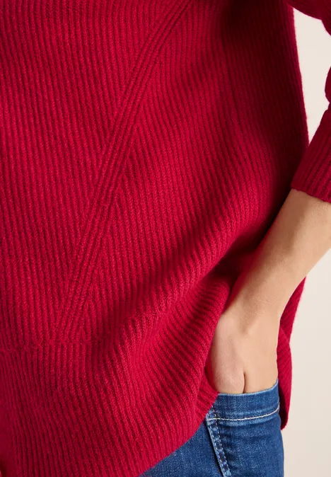 Cardigan mit Strukturdetail beaujolais red