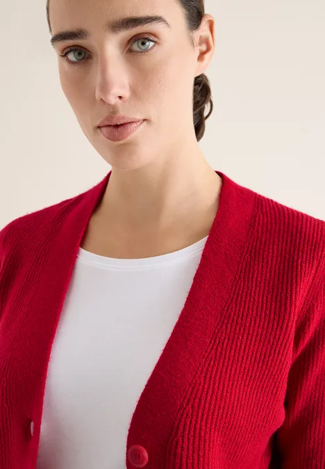 Cardigan mit Strukturdetail beaujolais red