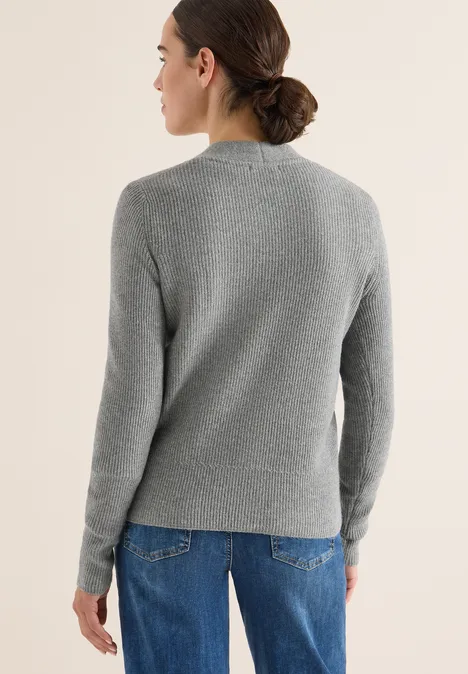 Cardigan mit Strukturdetail sporty grey melange