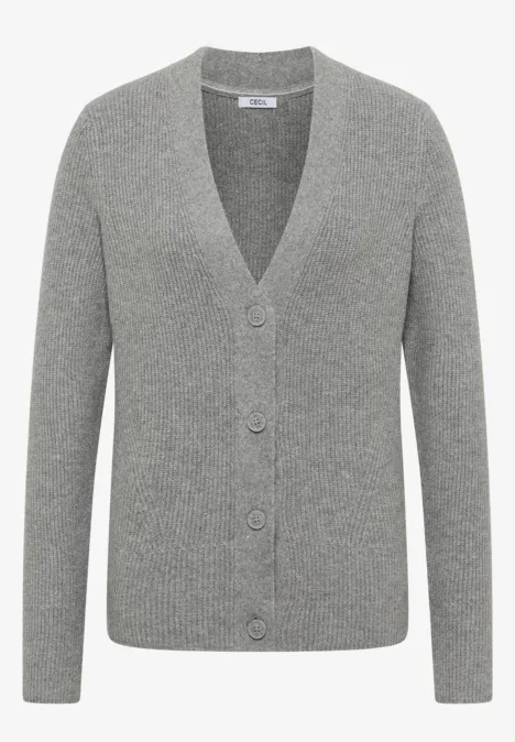 Cardigan mit Strukturdetail sporty grey melange