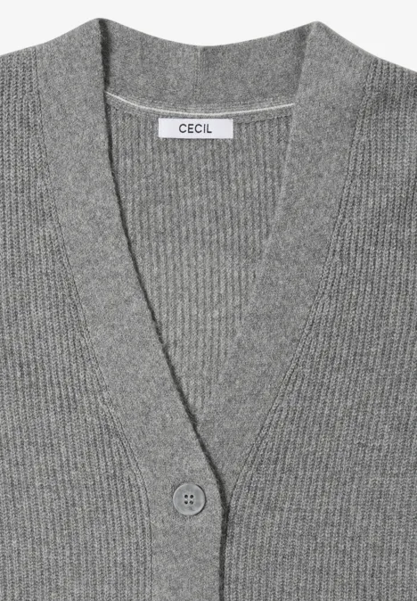 Cardigan mit Strukturdetail sporty grey melange