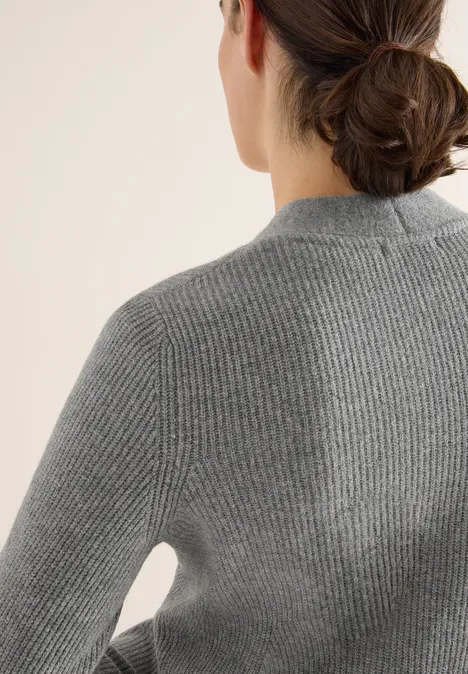 Cardigan mit Strukturdetail sporty grey melange