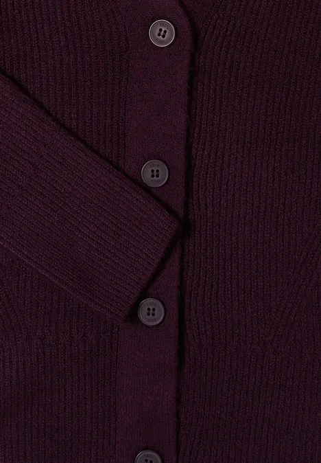 Cardigan mit Strukturdetail eggplant red