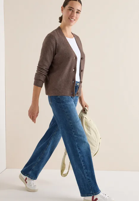 Cardigan mit Strukturdetail mushroom taupe melange
