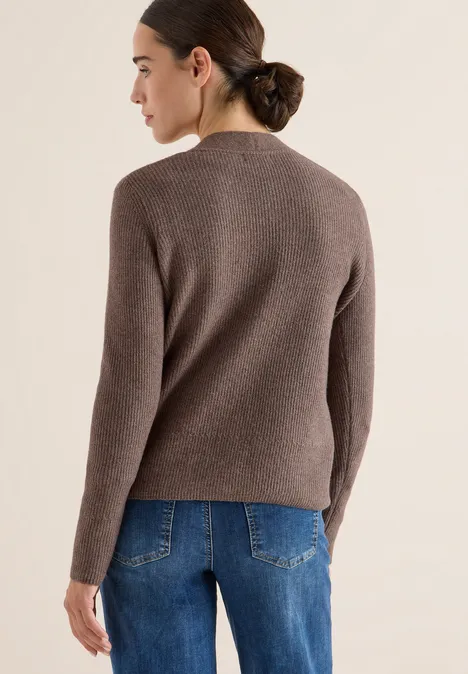 Cardigan mit Strukturdetail mushroom taupe melange