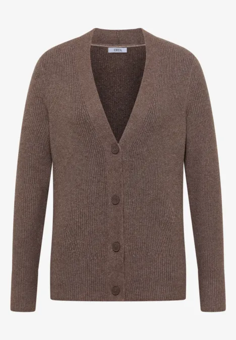 Cardigan mit Strukturdetail mushroom taupe melange