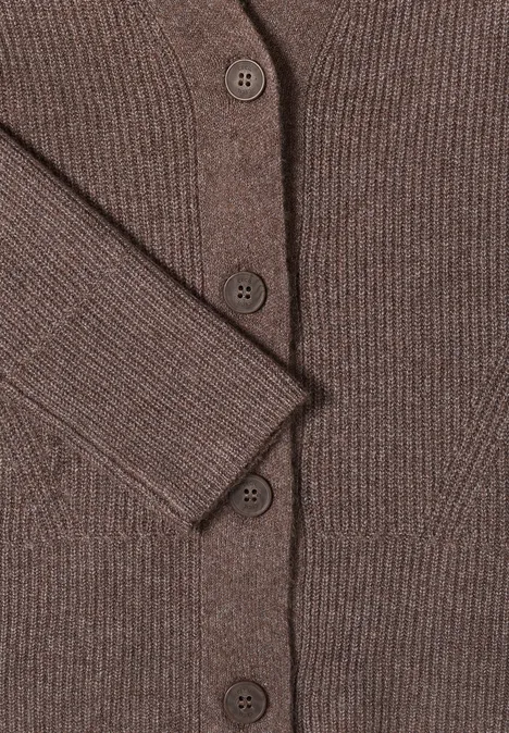 Cardigan mit Strukturdetail mushroom taupe melange