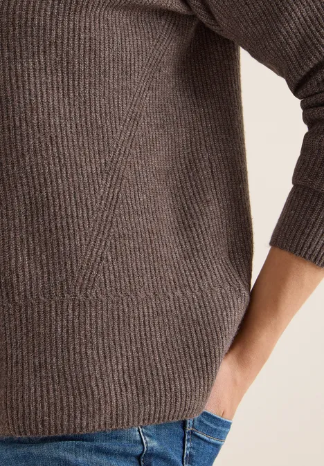 Cardigan mit Strukturdetail mushroom taupe melange