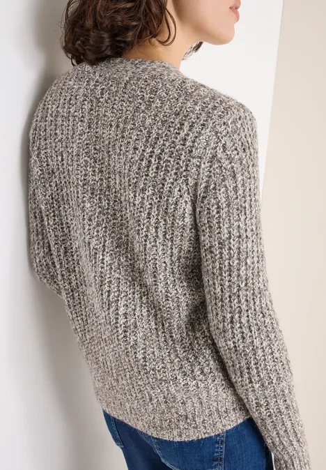 Two Tone Cardigan mushroom taupe melange