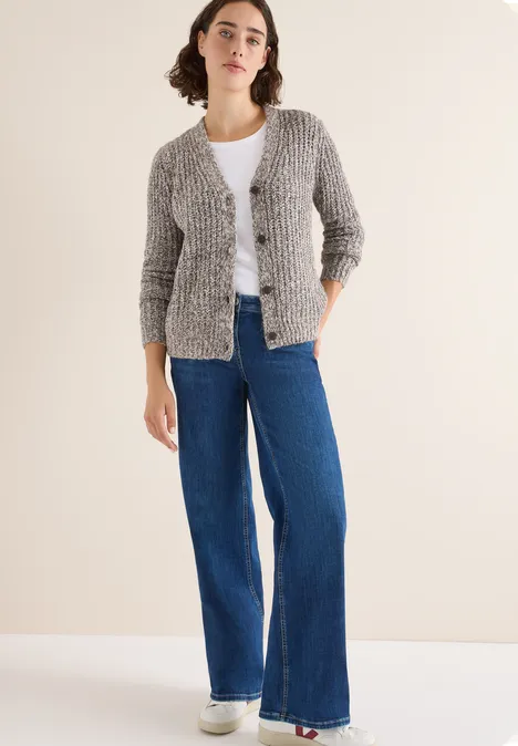 Two Tone Cardigan mushroom taupe melange