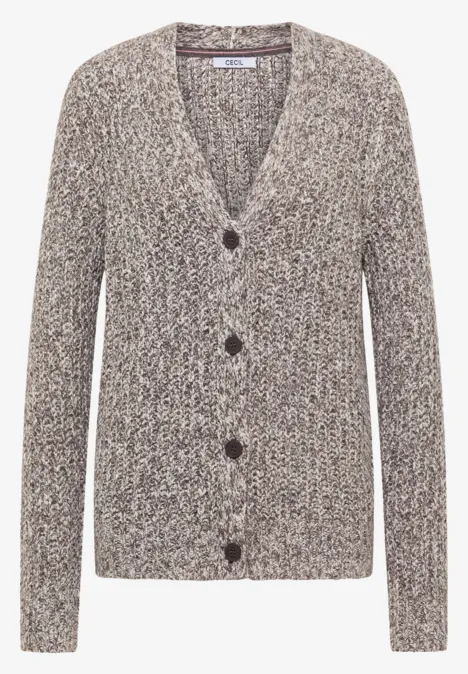 Two Tone Cardigan mushroom taupe melange