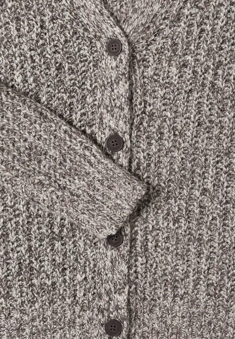 Two Tone Cardigan mushroom taupe melange