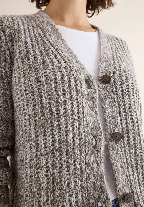 Two Tone Cardigan mushroom taupe melange