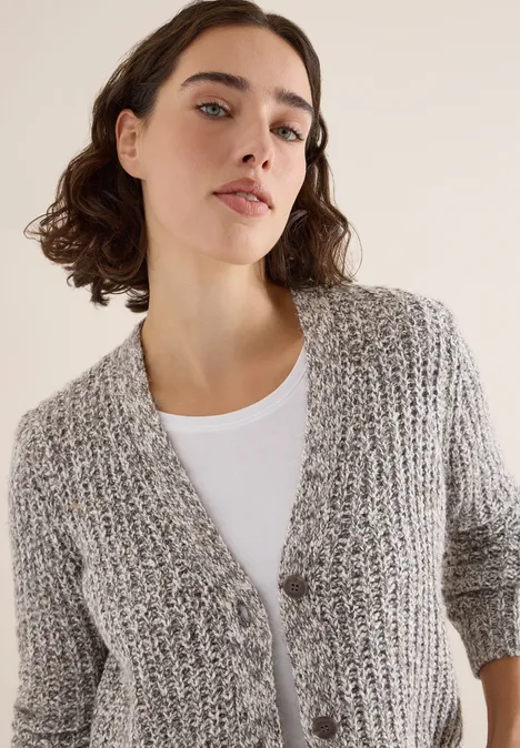 Two Tone Cardigan mushroom taupe melange