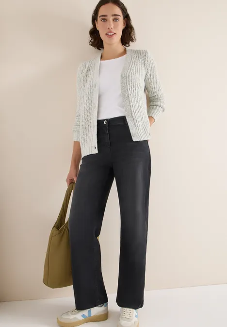 Two Tone Cardigan metal grey melange