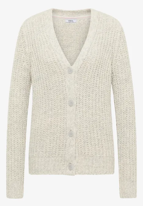 Two Tone Cardigan metal grey melange