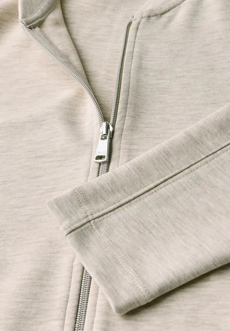 Sweat Blouson mit Tunnelzug light beige melange