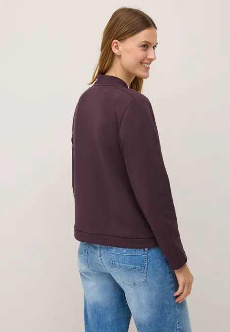 Sweat Blouson mit Tunnelzug mulberry red