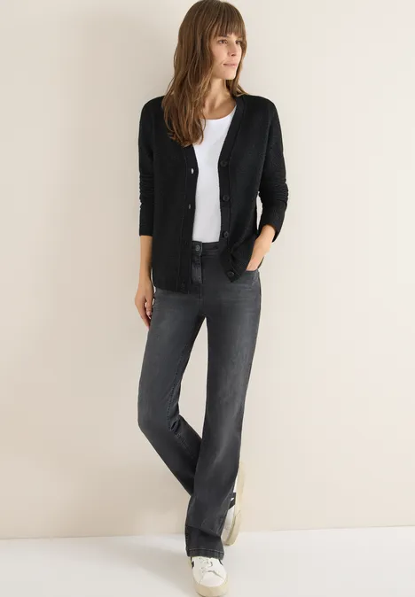 Softer V-Neck Cardigan black melange Softer V-Neck Cardigan black melange