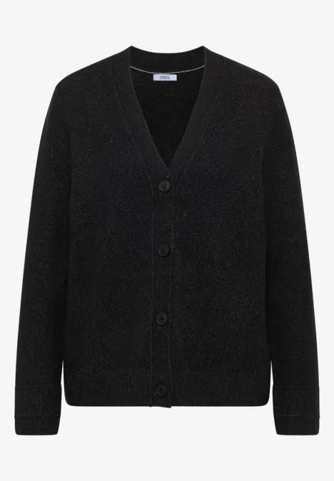 Softer V-Neck Cardigan black melange Softer V-Neck Cardigan black melange