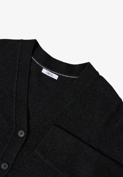 Softer V-Neck Cardigan black melange Softer V-Neck Cardigan black melange