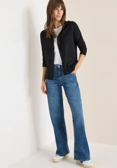 Vest met capuchon black melange