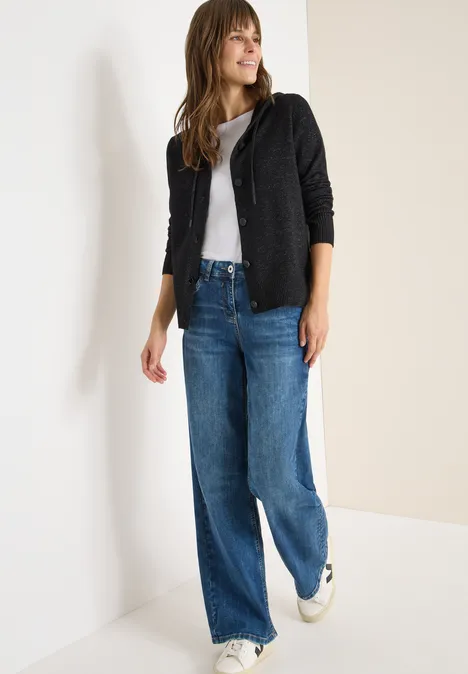 Vest met capuchon black melange