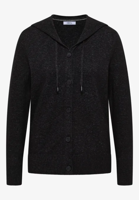 Vest met capuchon black melange