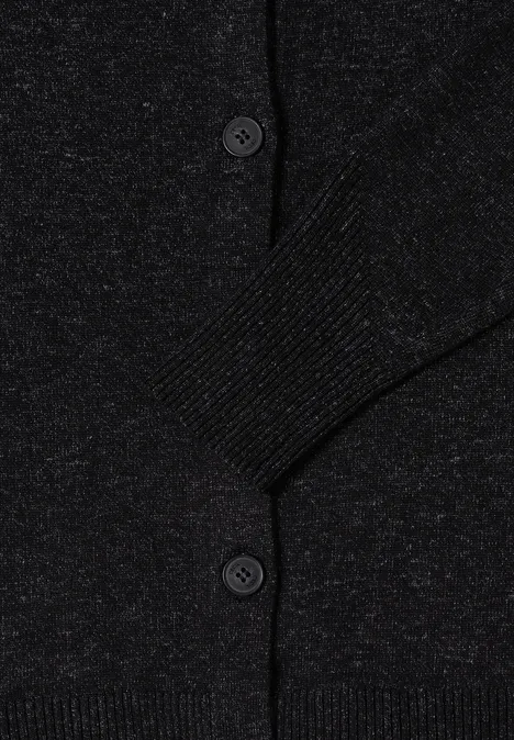 Vest met capuchon black melange