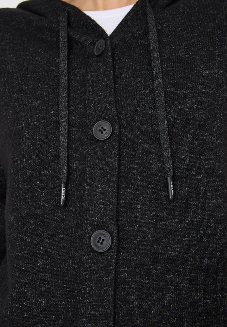 Vest met capuchon black melange