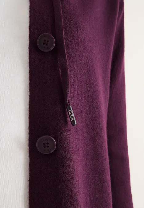 Cardigan mit Kapuze eggplant red