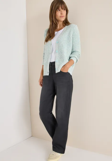 Two Tone Cardigan faded blue melange
