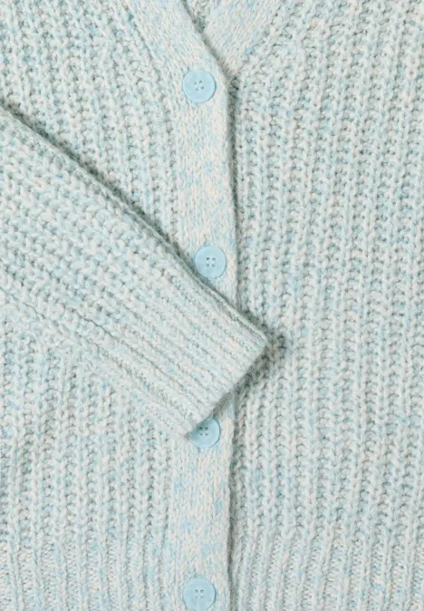 Two Tone Cardigan faded blue melange