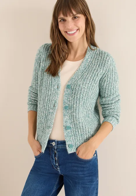 Two Tone Cardigan conifere green melange Two Tone Cardigan conifere green melange