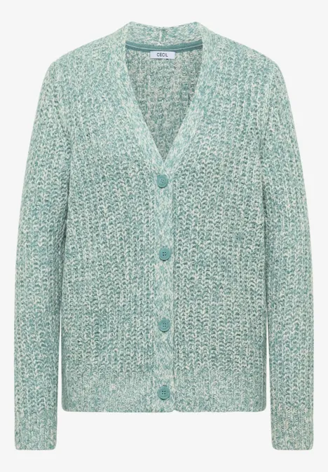 Two Tone Cardigan conifere green melange Two Tone Cardigan conifere green melange