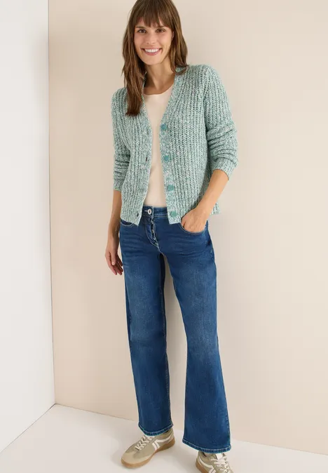 Two Tone Cardigan conifere green melange Two Tone Cardigan conifere green melange