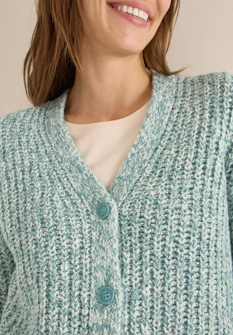 Two Tone Cardigan conifere green melange Two Tone Cardigan conifere green melange