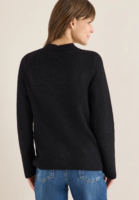Cardigan mit Strukturdetail black melange