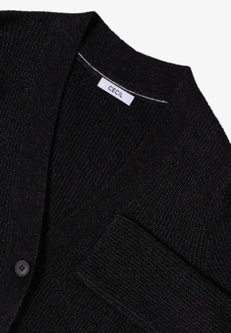 Cardigan mit Strukturdetail black melange