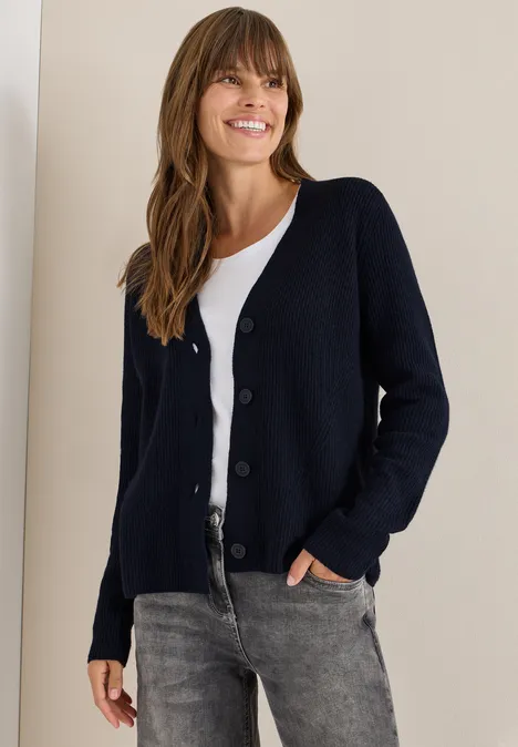 Cardigan mit Strukturdetail urban dark blue