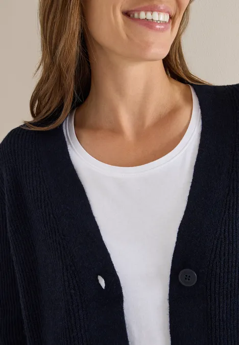 Cardigan mit Strukturdetail urban dark blue