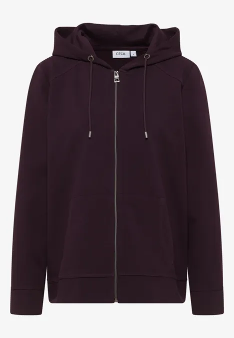 Sweatjacke mit Struktur eggplant red
