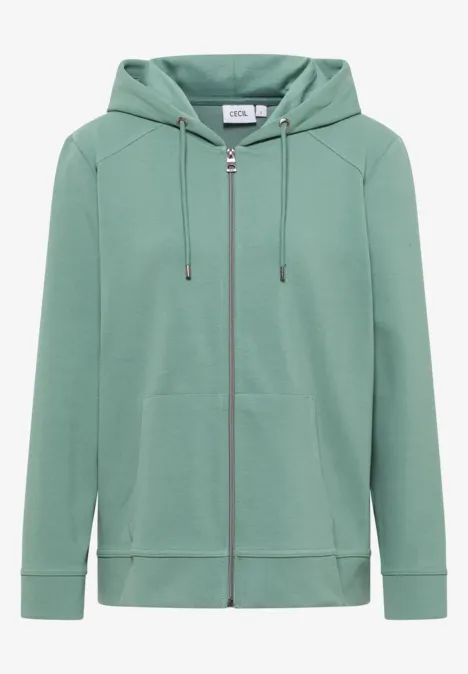 Sweatjacke mit Struktur jewel green