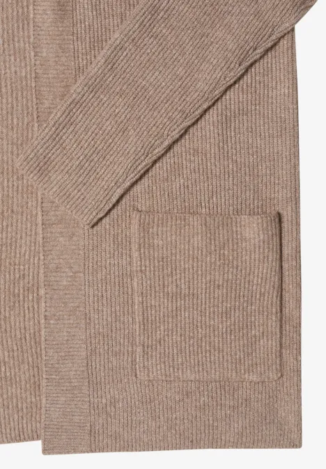 Offener Struktur-Cardigan toffee cream melange