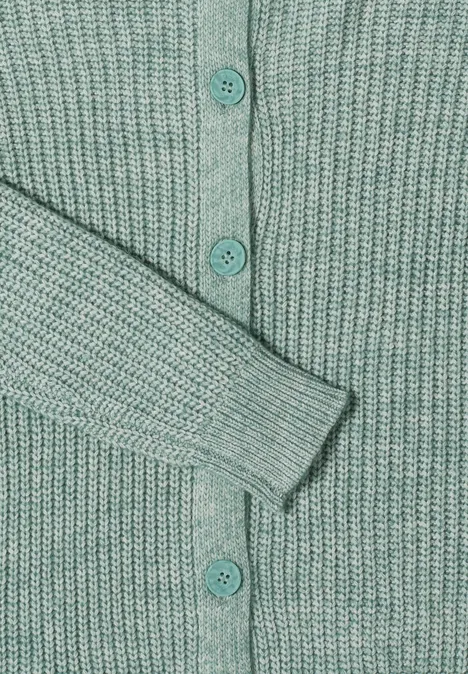 Melange Cardigan jewel green melange