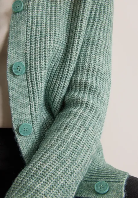 Melange Cardigan jewel green melange