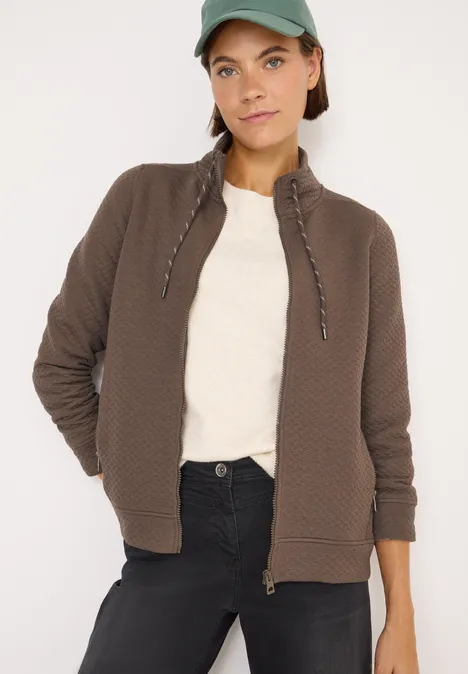 Sweatjacke mit Struktur cocoa taupe