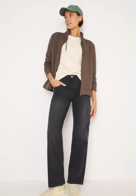 Sweatjacke mit Struktur cocoa taupe