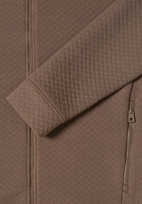 Sweatjacke mit Struktur cocoa taupe